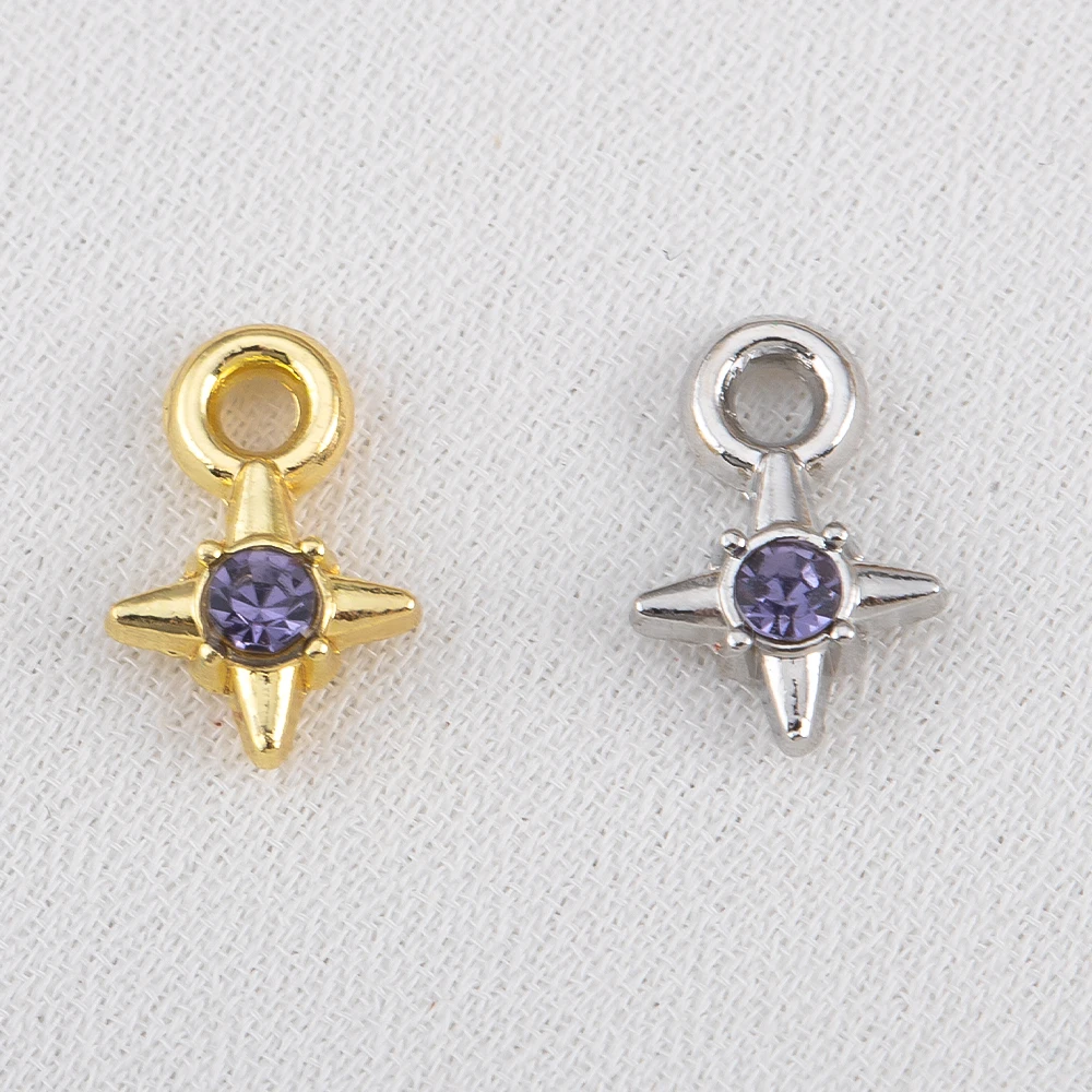 20 piezas exquisitos Mini colgantes de estrella de aleación con diamantes de imitación para pendientes DIY, pequeños accesorios decorativos para manualidades de joyería