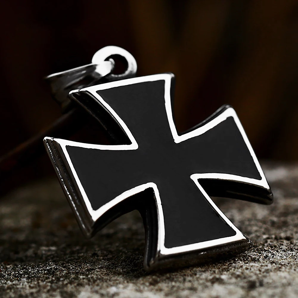 Punk Vintage Holy Sword Knight Cross Pendant Necklace For Men Stainless Steel Exquisite Fashion Amulet Jewelry Gift Dropshipping