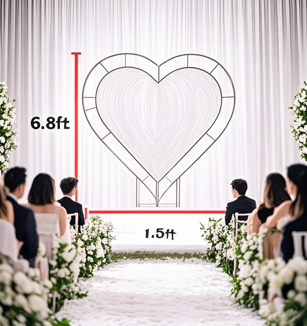 

Metal Heart Shaped Balloon Arch Frame with Base 6.5ft Arch Backdrop Stand for Wedding Party Decoration Valentine's