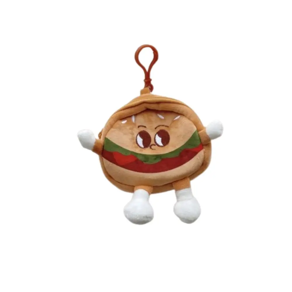 Hamburger Hamburger Pluszowa portmonetka na zamek błyskawiczny Pluszowy portfel na zamek błyskawiczny Kreskówka Kreatywna mini torba do przechowywania Anime Prezent dla dziecka