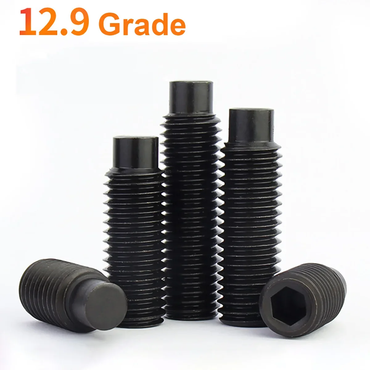 

M2 M2.5 M3 M4 M5 M6 M8 M10 M12 M14 M16 Black 12.9 Grade Hexagon Hex Socket Set Screw with Dog Point Grub Convex End Bolt DIN915