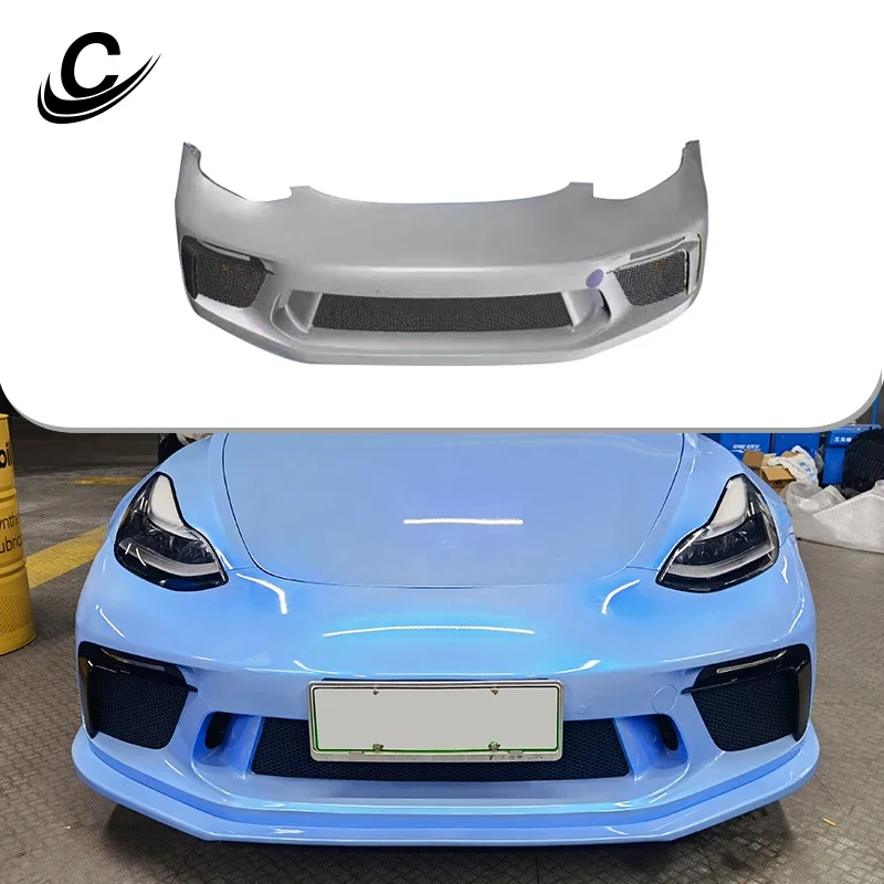 Factory-direct Car Bumpers PP Front Bumper with LED for  Model 3 Auto Facelift