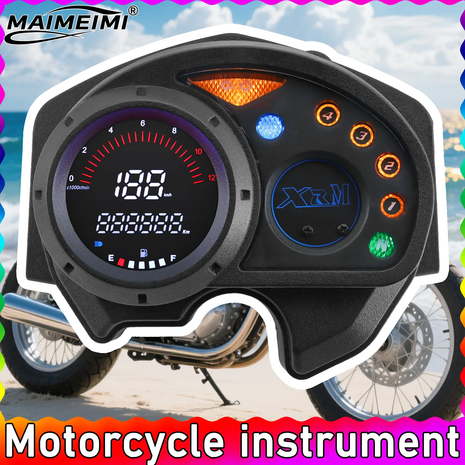 

Цифровой мотоциклетный спидометр с указателем поворота, одометр, измеритель уровня топлива, 1-4 шестерни для Honda XRM110 RS125