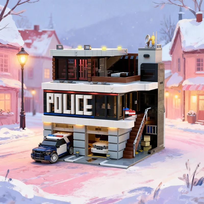 2743pcs MOC Police Department Executive Edition Modular Streetscape Model Building Christmas Gifts Blocks Architecture Toy Idea