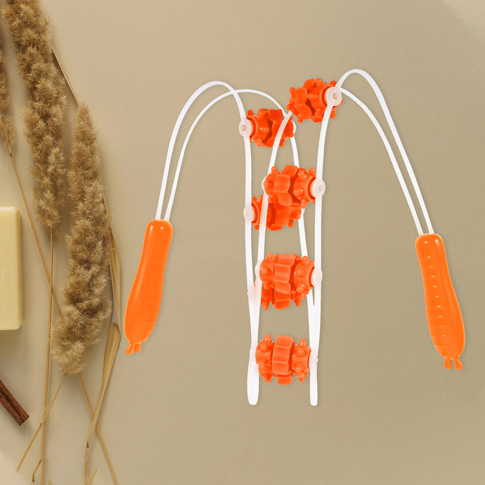 

Multipurpose Body Massager Pull Back Strip Tool Muscle Roller Stick Rope Home Gym Travel Waist Calf Massager