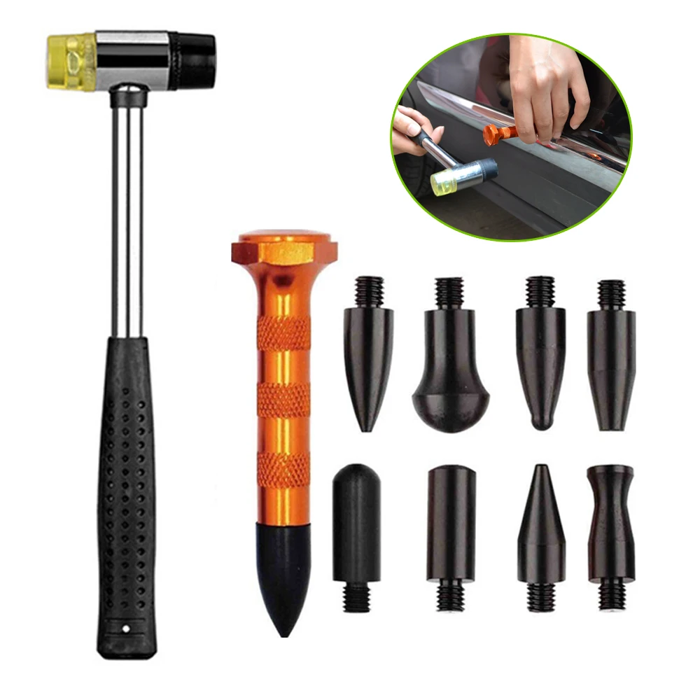 Kit de extractor de abolladuras de carrocería, eliminación de abolladuras de carrocería sin pintura, herramientas de ventosa de tamaño mixto para eliminación de abolladuras de coche, mantenimiento de daños a granizo