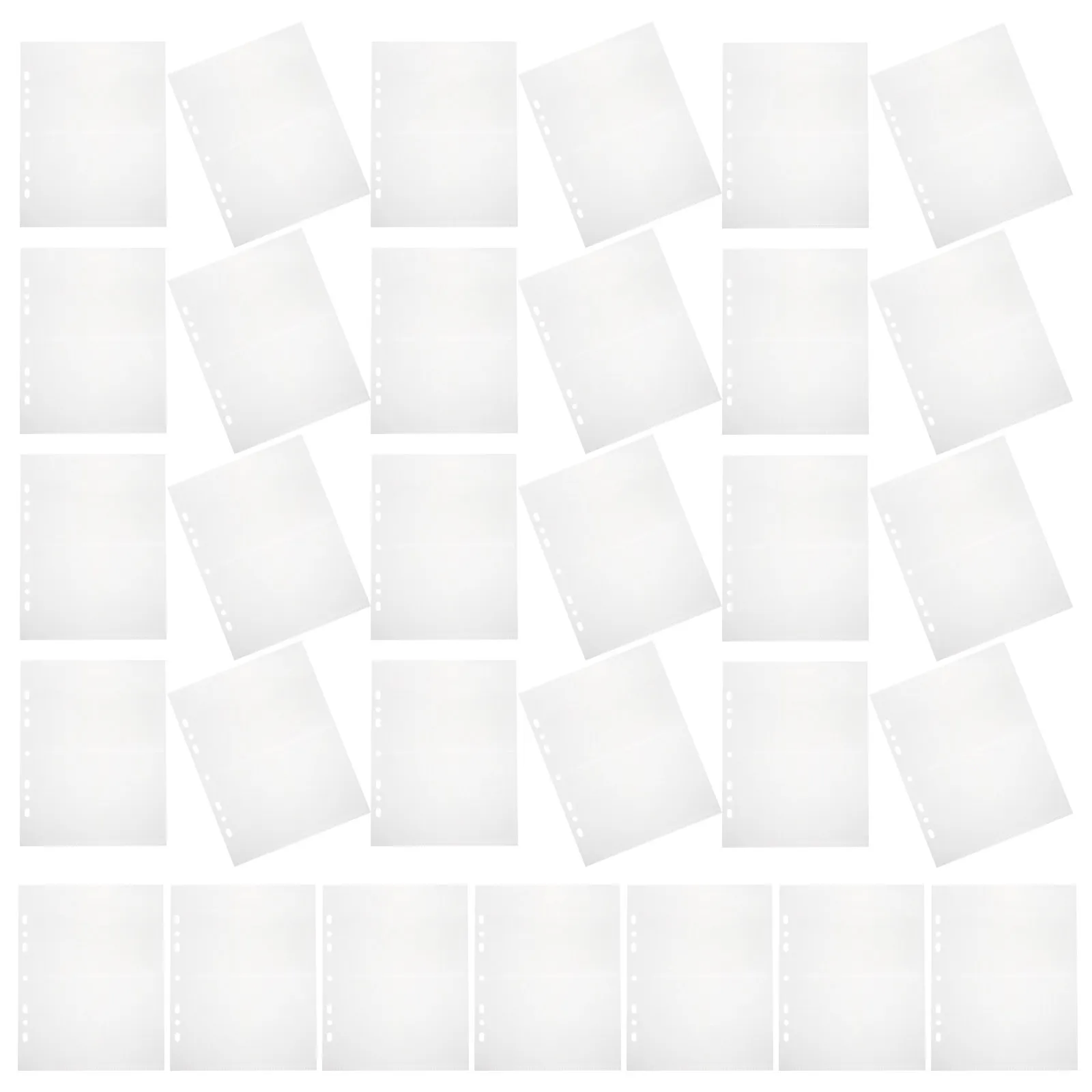 

80 Sheets A5 Clear Binder Pockets 7-Hole Plastic Loose Leaf Refills Transparent Organizer Pages for Document Photo Album Planner