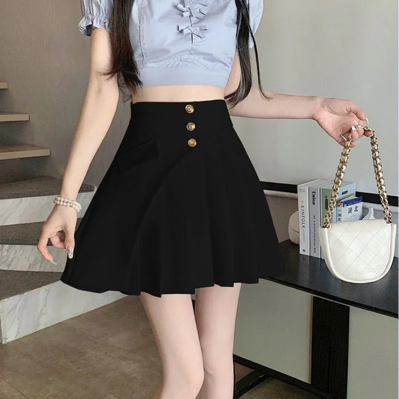 Black Pleat Skirts for Woman White High Waist Pleated Mini Clothes Short Kawaii Cute Women's Skirt Aesthetic Cheap Summer 2024 V