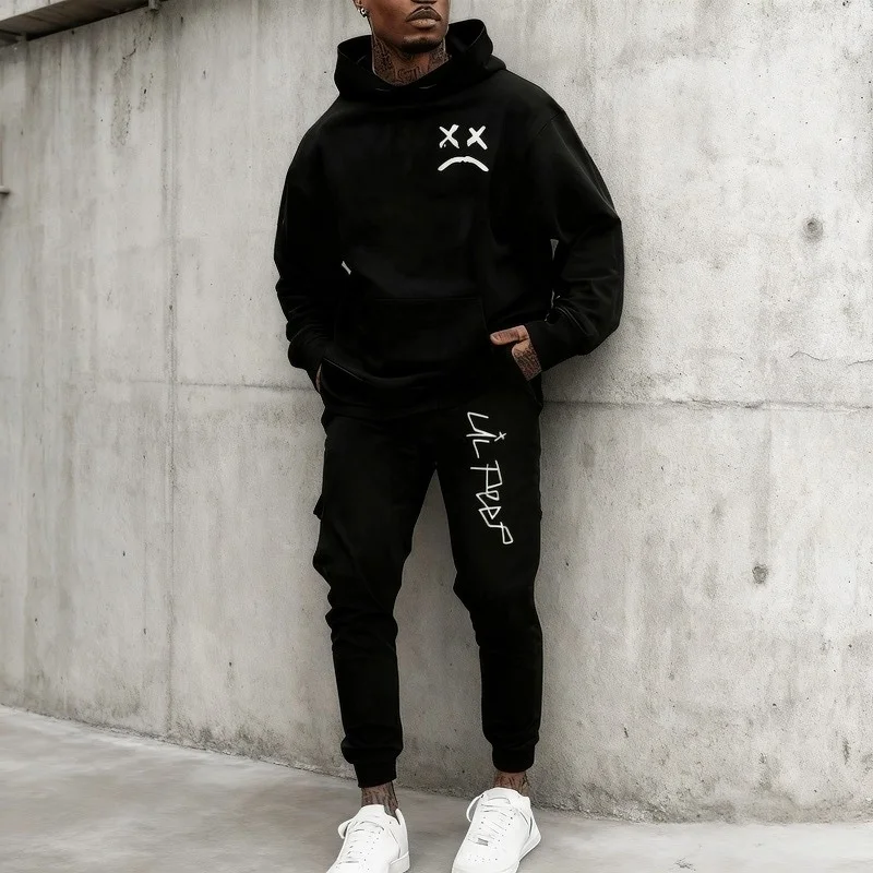 

2026 Men's Cotton Sportswear-Hoodie + Sweatpants 2 Piece Street Outdoor Running Casual Urban Sportswear with Pocket