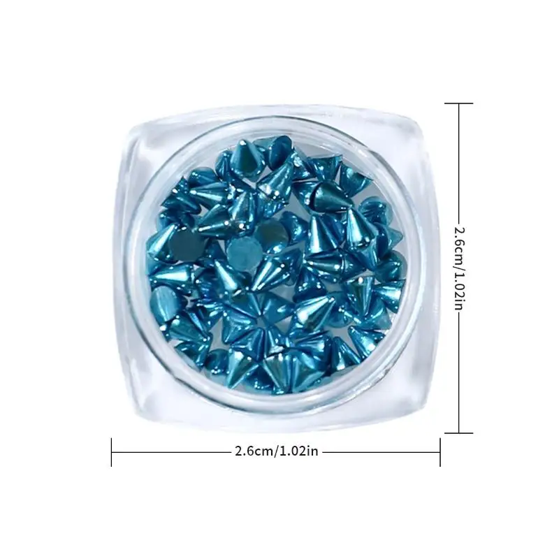 1 صندوق مجوهرات الأظافر مسمار سحر مانيكير ترصيع الشرير نمط المسامير الراين متعدد الألوان ثلاثية الأبعاد مسمار الديكور