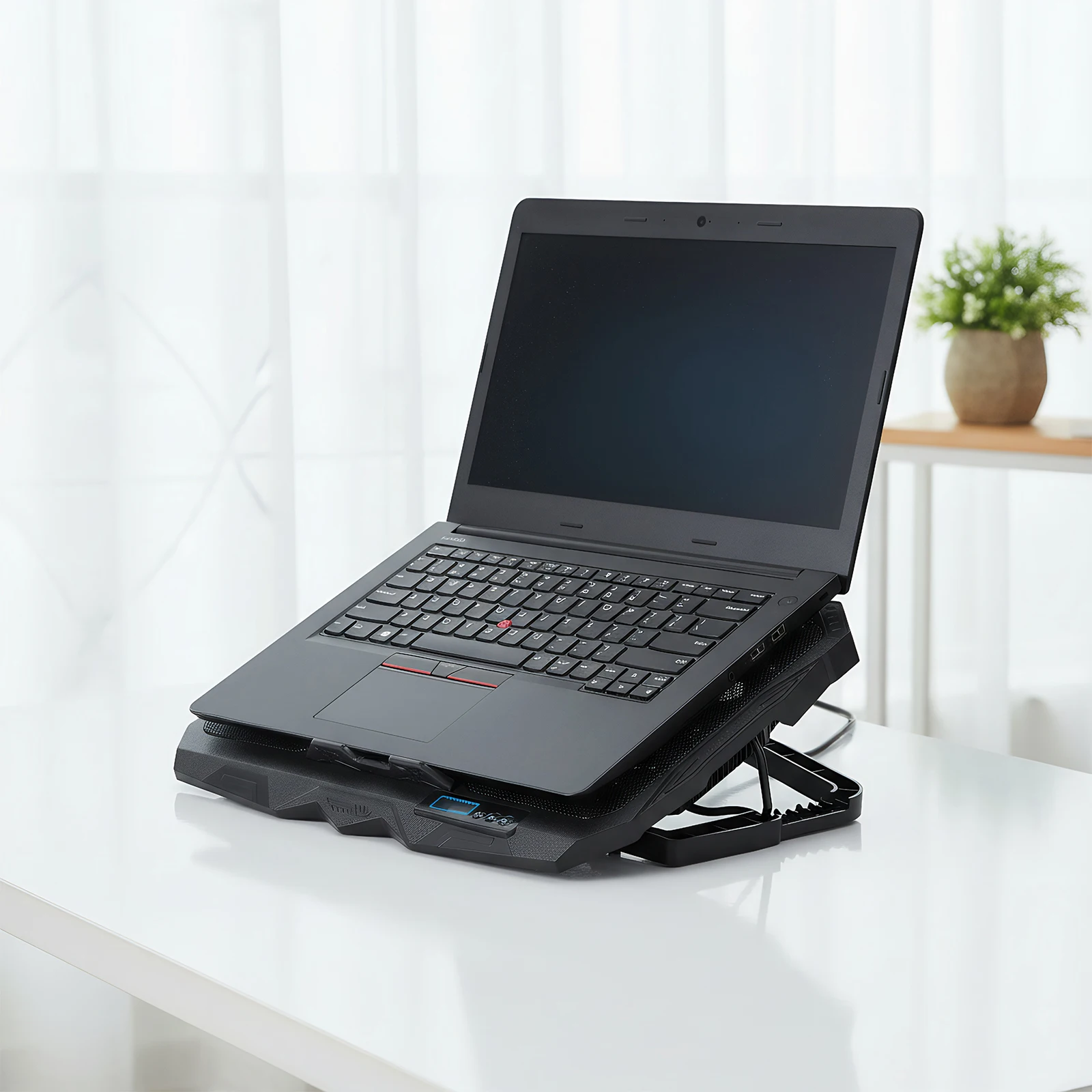 

Mesh Laptop Cooler Cooling Pad with Lights Portable USB Laptop Cooler Stand with USB Ports for 12-17.3 Inch Notebooks