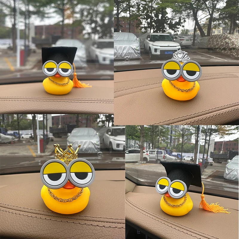 1Setr Rubber Duck Car Decoration Car Duck Decoration Accessory Graduation Duck