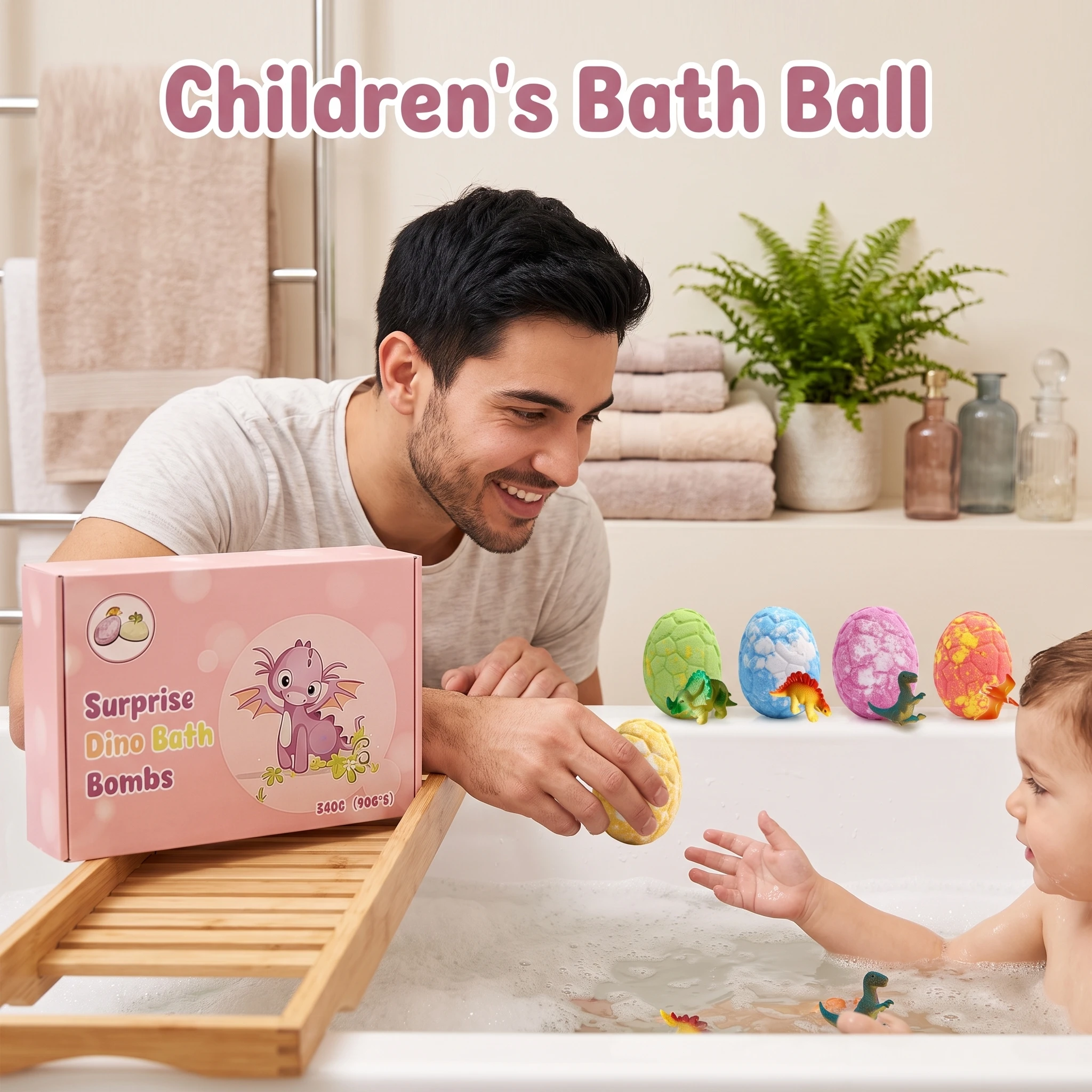 Surprise Dino Egg Bath Bombs for Kids,Mild Non-irritating Bubble Bath Fizzy Balls with Assorted Dinosaur Fun Bath Bombs Gift