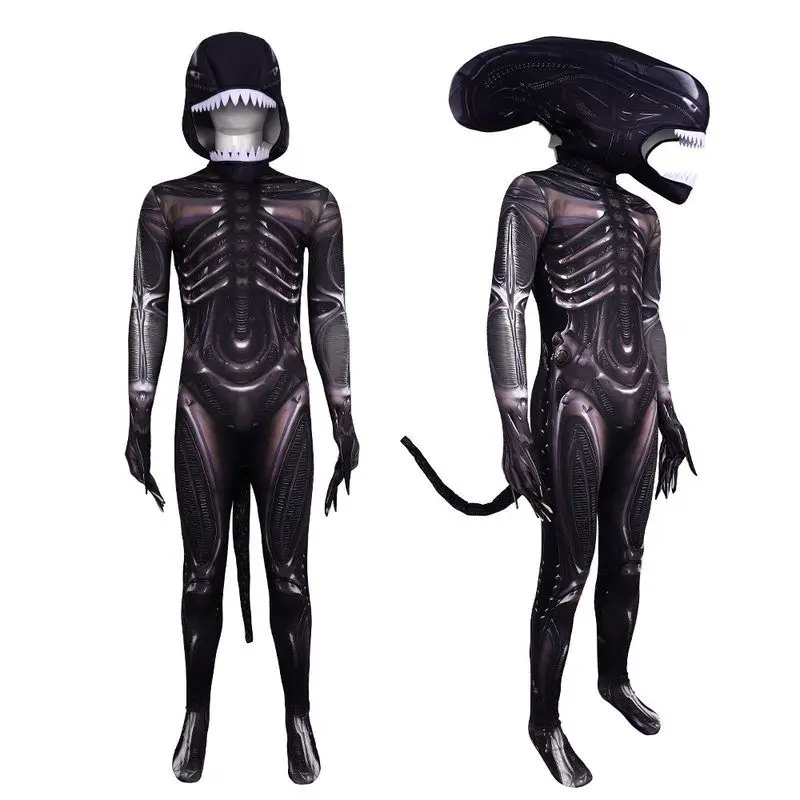 Traje de Cosplay de alienígena de terror de loween, disfraz de plang de rol, mono ex, traje de alienígena aterrador para op transfronterizo