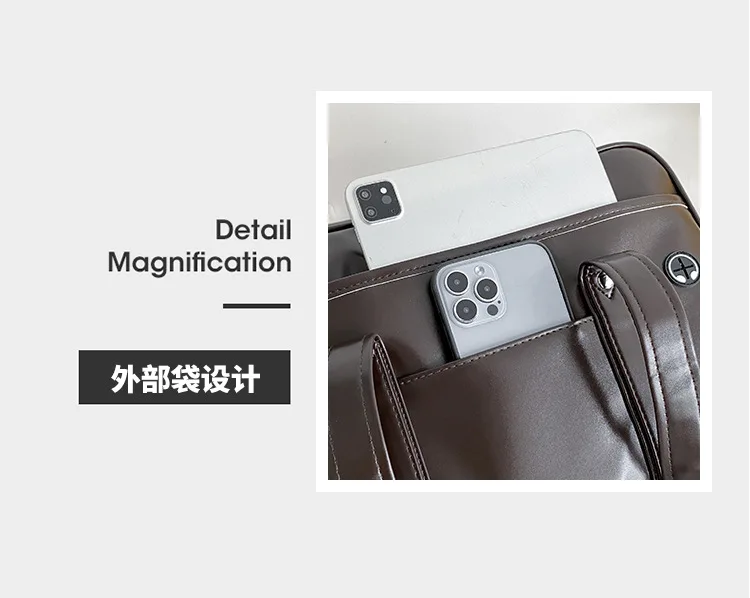 Student Handbag JK Uniform Bag Single Shoulder PU Uniform Bag Commuter Document Backpack Computer Bag Travel Bag