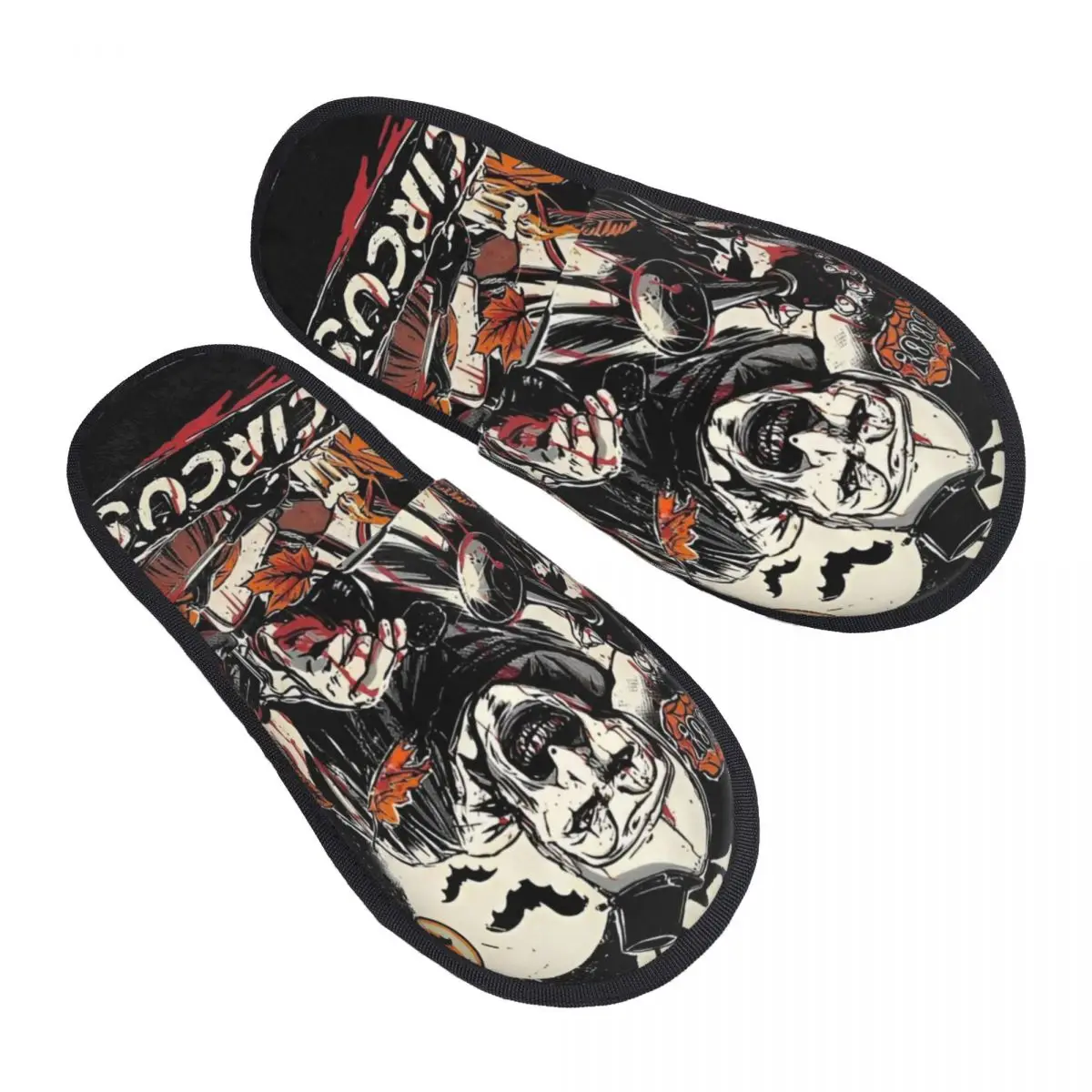 

Custom Halloween Horror T-Terrifiers Film Memory Foam Slippers Women Cozy Warm House Slippers