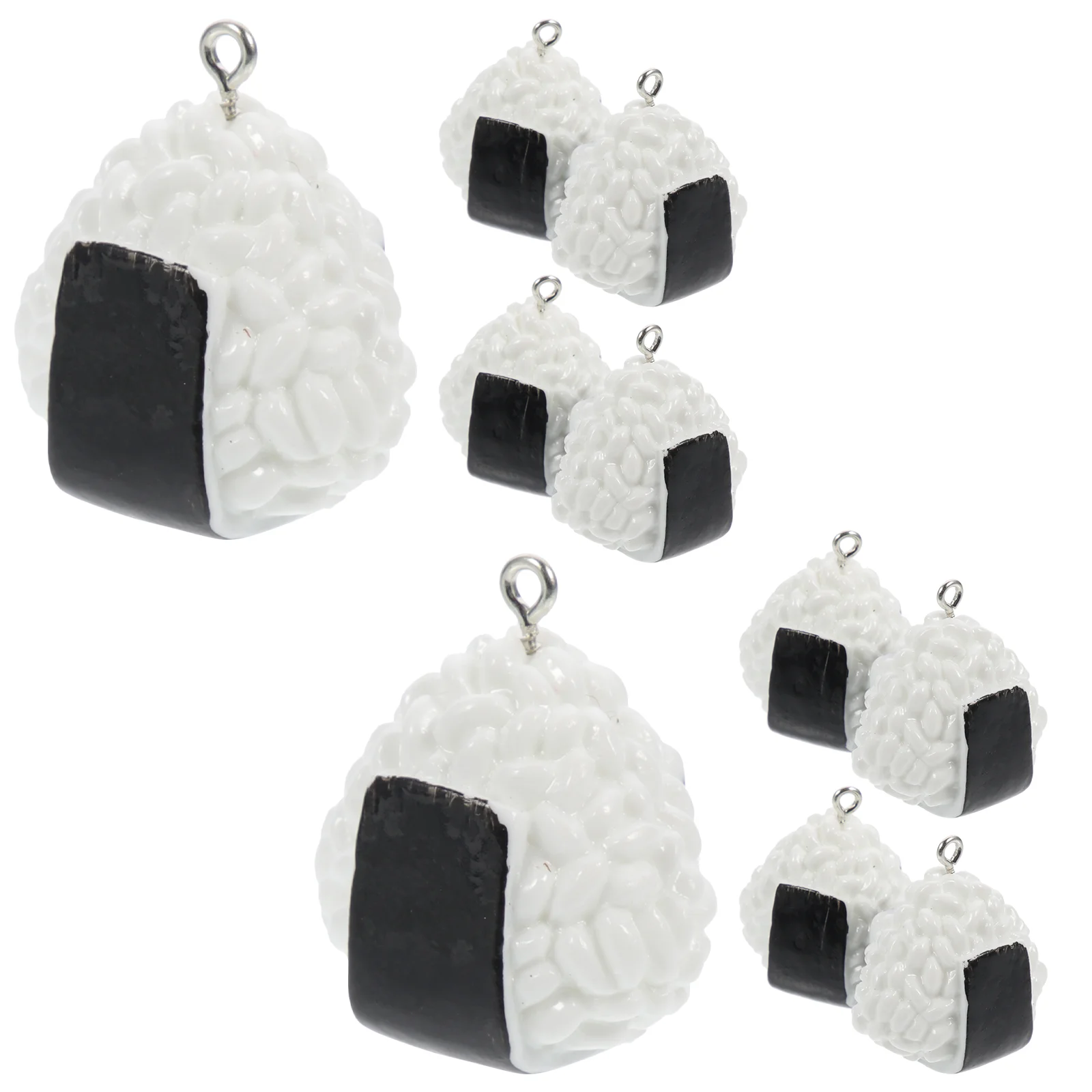 10 Pcs Bracelet for Charms Imitation Sushi Rice Ball Resin Pendant Food Key Chain Decor