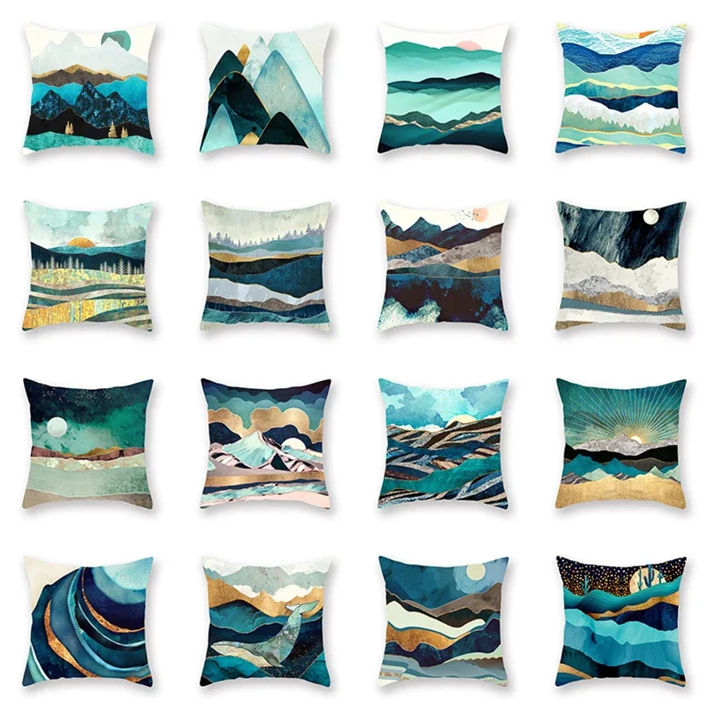 30cm—60cm Abstract Watercolor Landscape Pillowcase Cushion Cover Pillow Decorative Cushion Cover Pillow Decorative Pillowcase