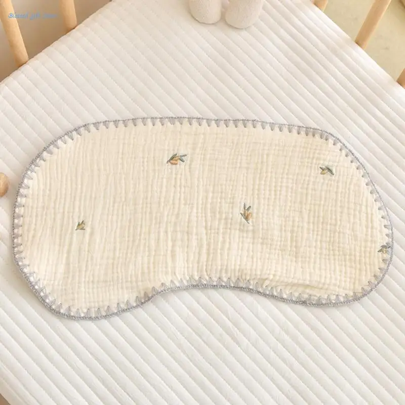 Baby Bib for Drooling Newborn Cotton Nursing Towel Burp Cloth Embroidery Flat Pillow High Absorbent Infant Burping Cloth