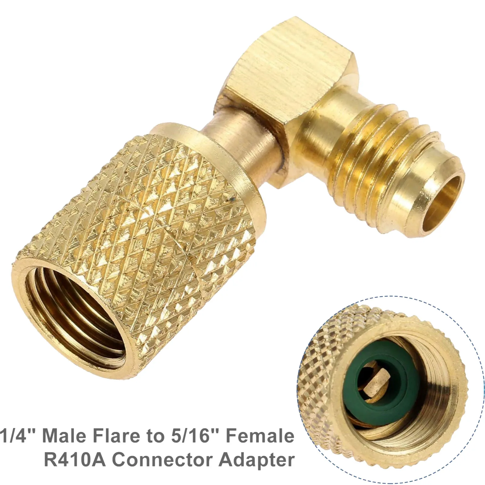 1 Set R410A Mini Split Adapter Kit, 5/16 Female to 1/4 Male, 45/90/Straight Charging Vacuum Port Adapter R410A Fixing Connector