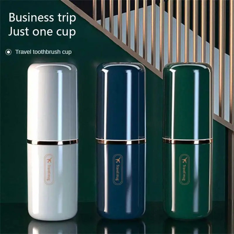 

Toothbrush Cup Multi-function Mouthwash Cup Small Sturdy Durable Storage Double Cup Design Healthy Material Portable Rounded