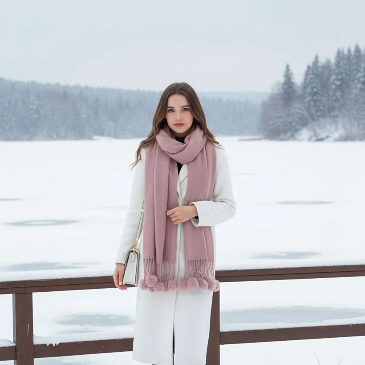 

Новый шерстяной шарф с кисточками, имитация кашемира, шарф для женщин, зимние теплые шарфы, ветрозащитная накидка премиум-класса, 190*70 см