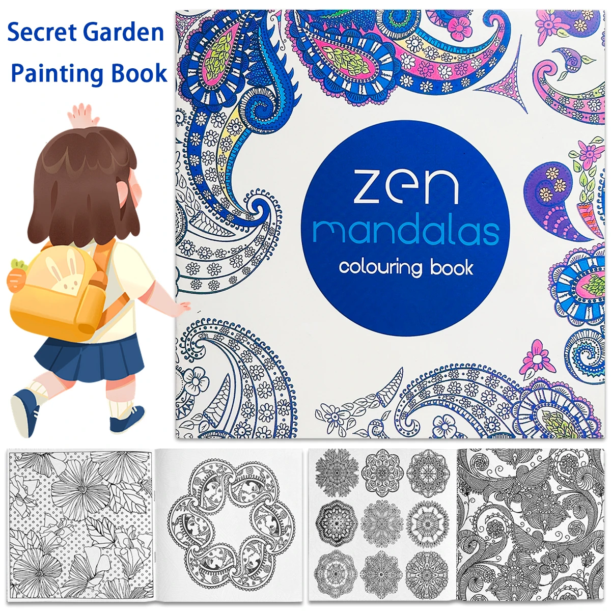 "Libro para colorear de Zen Mandalas: diseños intrincados de Paisley y Mandala, libro para colorear de relajación para adultos para atención plena y creatividad