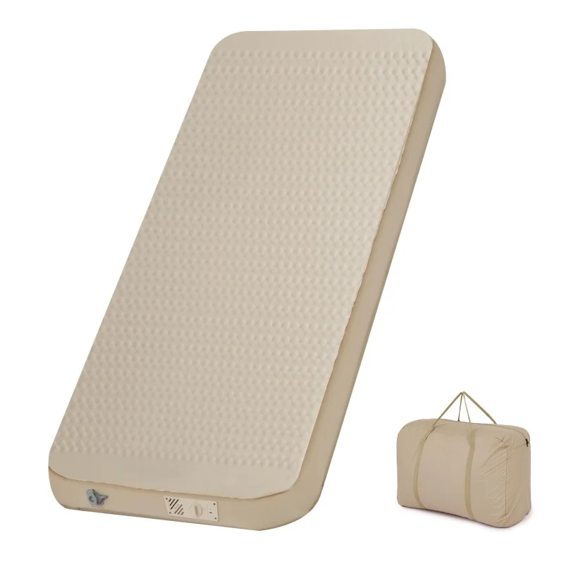 two-in-one is a comfortable and breathable single self-inflatable mattress suitable for camping and home use