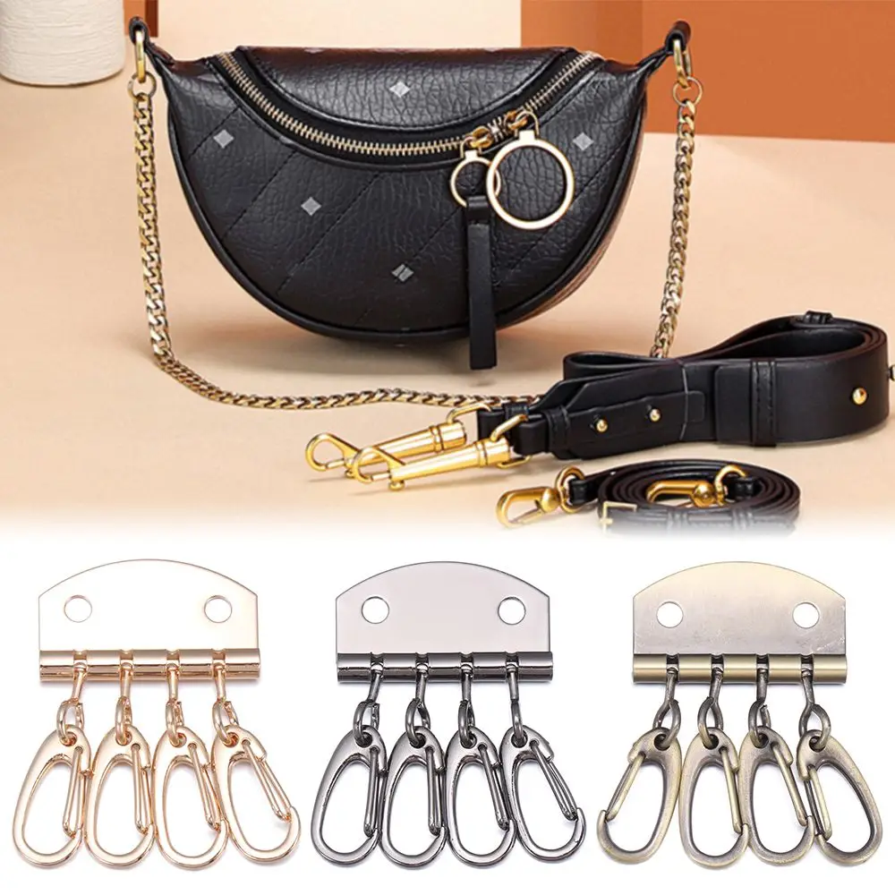 4Pcs New Accessories Keyring Metal Leather Craft Key Patchwork Holders Row Rivet Hook Leather Bag Buckles