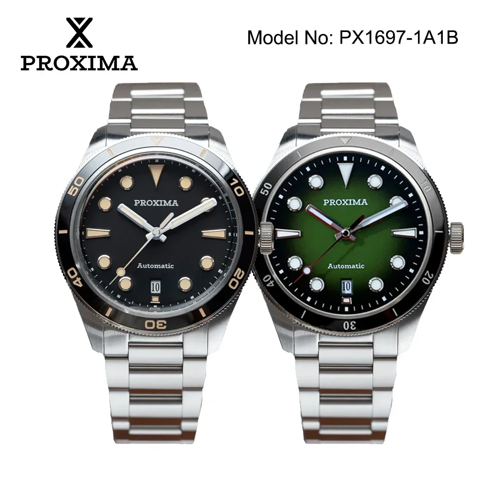 Proxima 2023 Men Luxury Watch Business Waterproof Male Clock Enamel Black Stainless Steel Automatic Watches reloj hombre