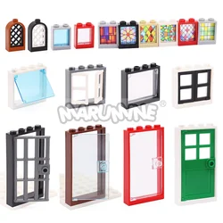 Marumine MOC Bricks Door Frame Window Glass Building Blocks City House Parts Compatible with 60616 60623 60592 6060160603 60594