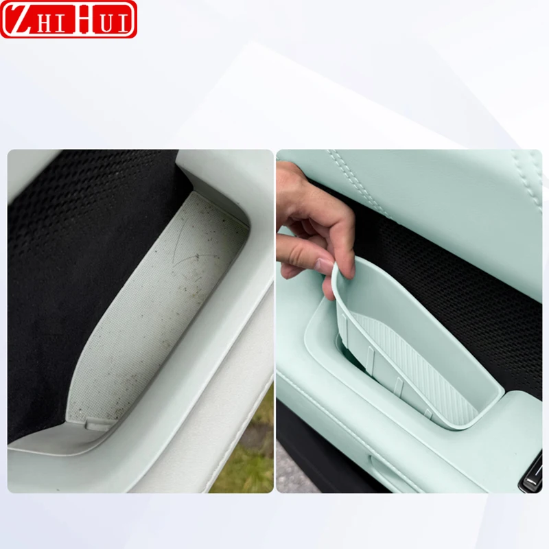 For New Zeekr 001 2024 Restyling Car Styling Door Storage Box Front Rear Door Storage Box Interior TPE Storage Box Accessories