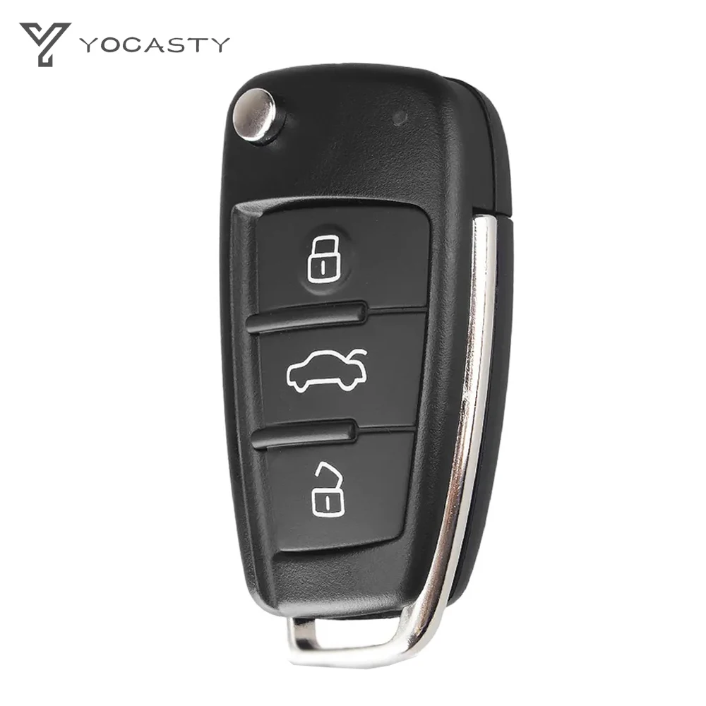 YOCASTY 3 Button Flip Folding Remote Car Key Shell For Audi A2 A3 A4 A6 A6L A8 Q5 Q7 S6 TT Replacement Case Cover