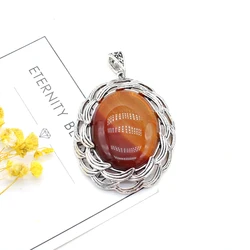 Natural Stone Pendants Red Agates Tiger eye for Jewelry Making Diy Women Pendant Necklace Gifts