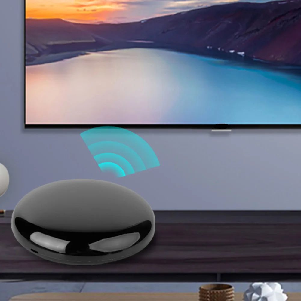 جهاز تحكم عن بعد عالمي ذكي WiFi يعمل مع وحدة تحكم Alexa Google Home Yandex Alice IR بالأشعة تحت الحمراء لمكيف الهواء التلفزيوني