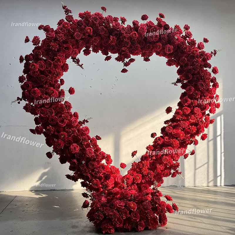 Red Heart Arch Shaped Artificial Flowers For Graduation Mother's Day Easter Christmas New Year Halloween Wedding Decor view 2