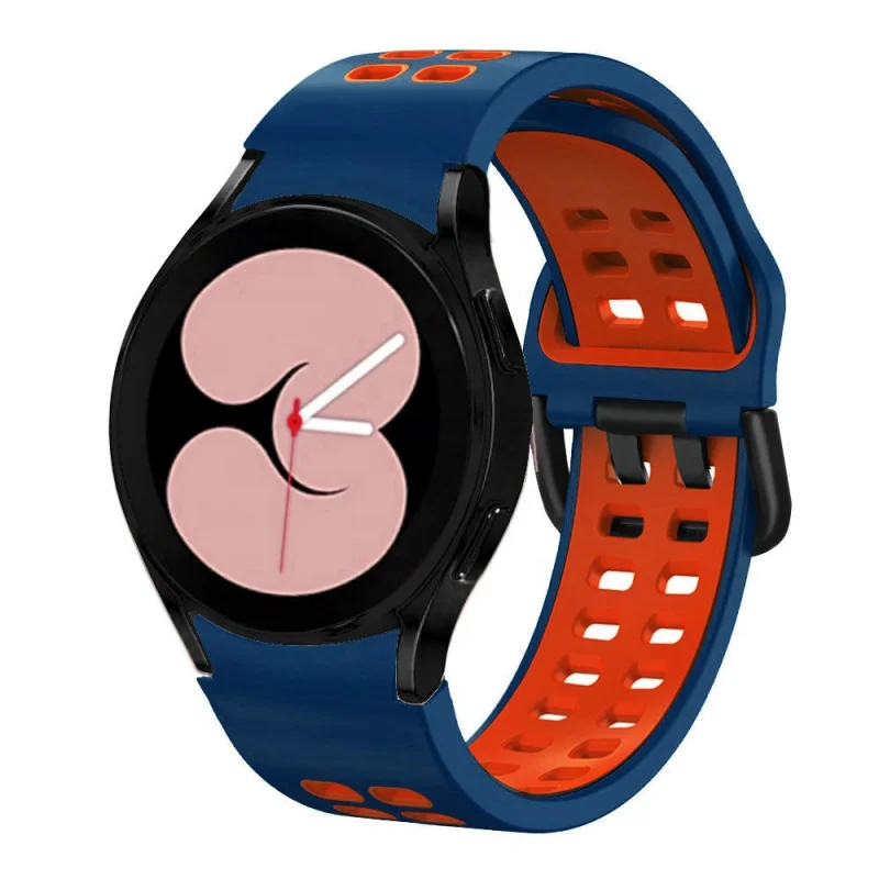 40/44mm Clássico duas cores silicone pulseira de substituição Macio respirável Para Samsung Galaxy Watch5/4 geração