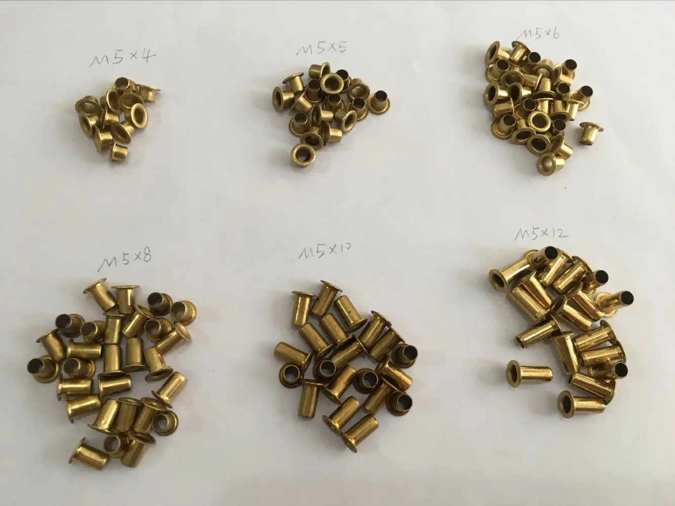 100-200 piezas * 4/5/6/7/8/9/10/12/14/17mm tuerca de remache de ojal de latón, agujero de aire de cobre, tapa de remache de ojal hueco de latón uña