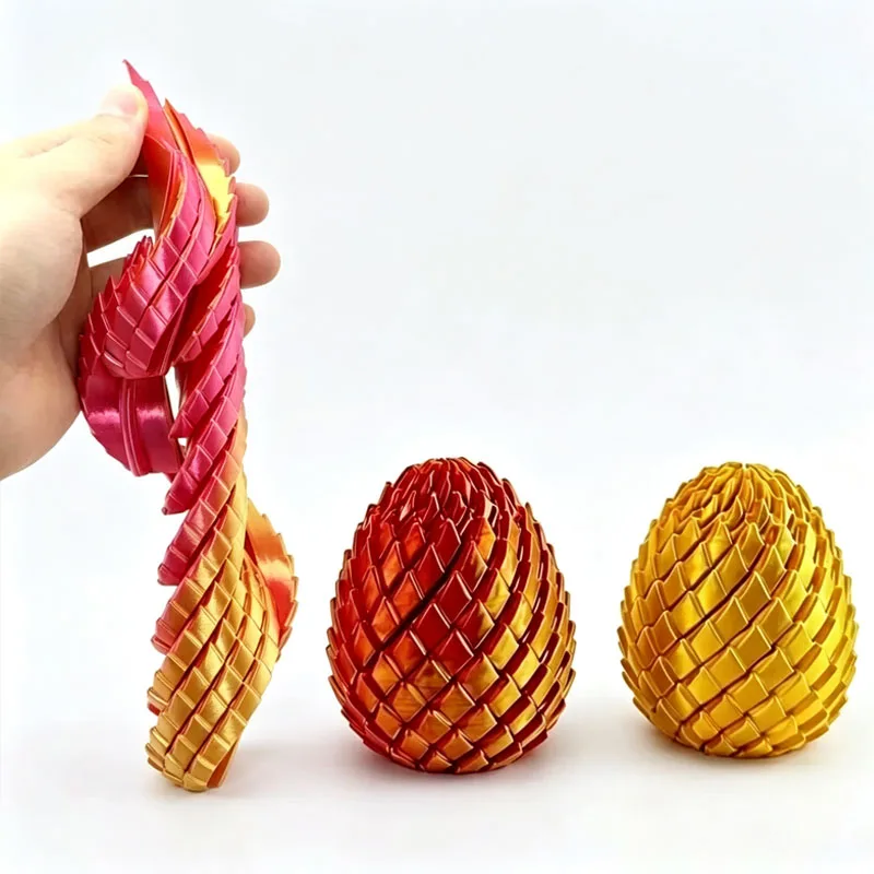 NEW 3D Printed Spiral Slippery Egg Fidget Dragon Eggs ADHD Anxiety Stress Relief Quiet Sensory Toys Easter Gifts Adults Kids 