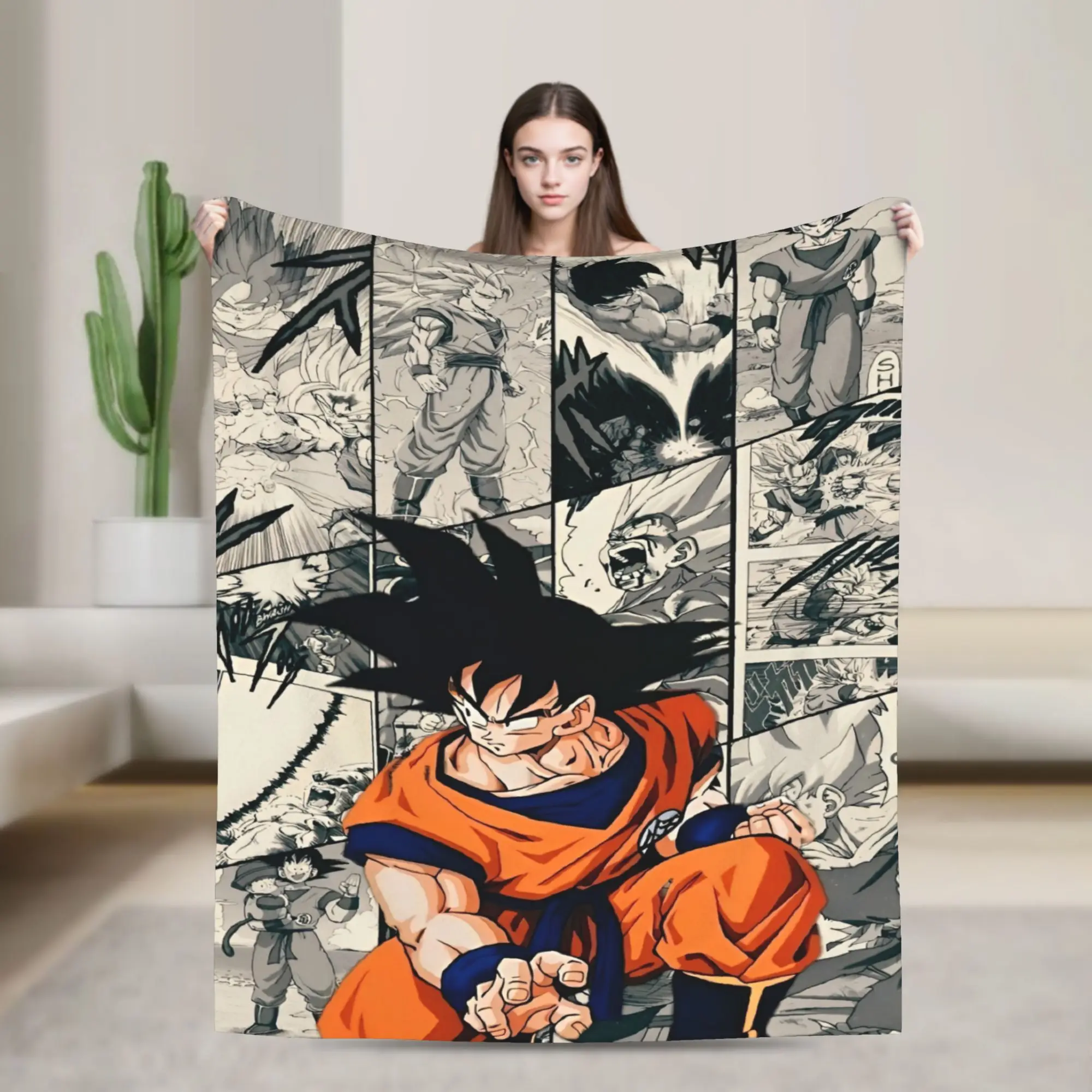 Anime D-Dragons B-Balls  Blanket  Airplane Travel Flannel Throw Blanket For Outdoor Warm Customized Quality Bedspread