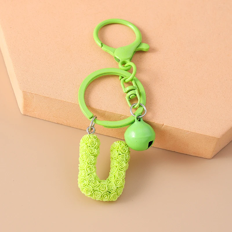 Niedlicher Schlüsselanhänger mit englischen Buchstaben und Glockenmotiv für Damen und Herren, als Auto-Schlüsselhalter, Handtaschenanhänger, Schlüsselring, Accessoire, DIY-Schmuck, Geschenkidee – Detail 11