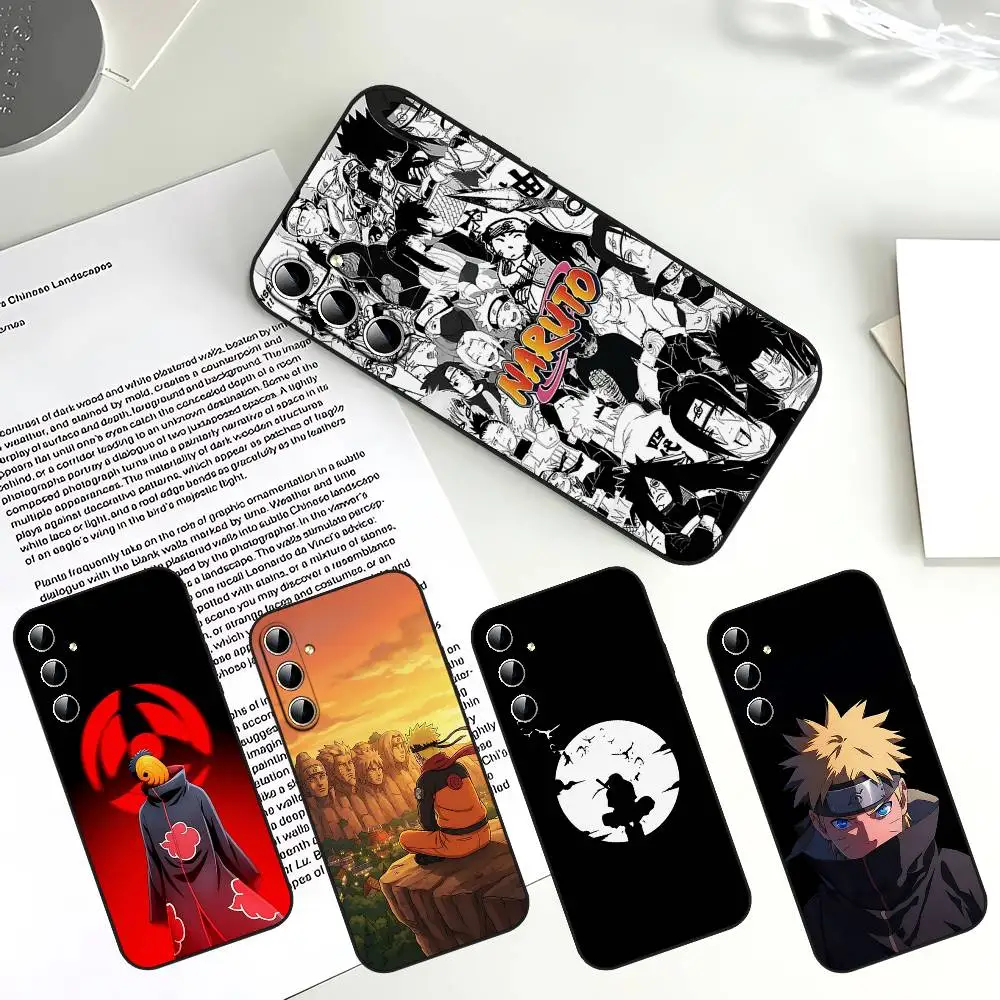 Cool N-naruto Anime Black Silicone Phone Case For Samsung S24, S25, 22, 30, Note20, Lite, Ultra, 5G, Plus, FE