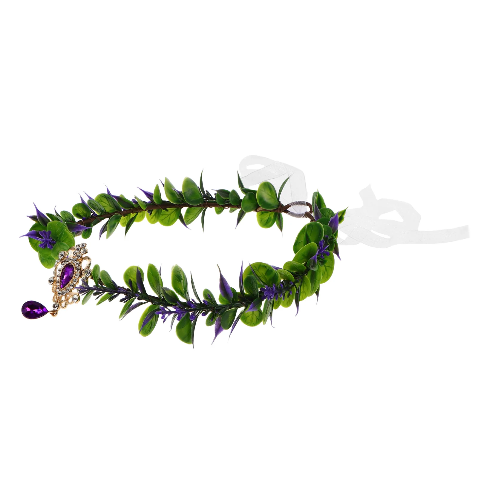 

Bohemian Fairy Headpiece Handcrafted Floral Crown with Waterdrop Chain V-Shaped Design for Bride Bridesmaid Wedding Event Use