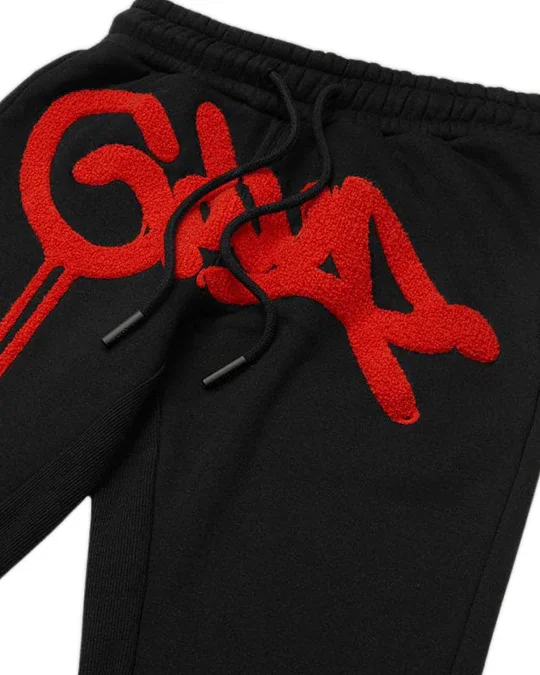 

Y2K Hip Hop Style Sweatpants American Retro Graffiti Letter Black Baggy Joggers Drawstring Casual Streetwear Pants Men and Women