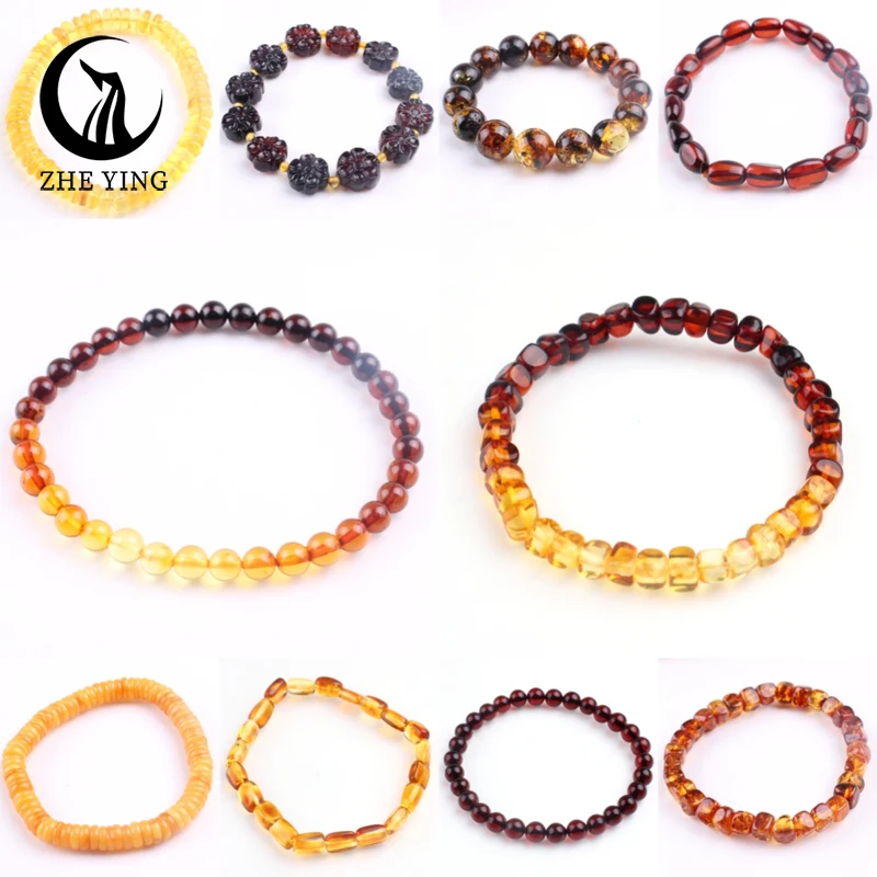 Natural Rainbow Amber Bracelets 5-7mm Gradient Cube Square Irregular Beads DIY Casual Trendy Women Men Jewekry Ambar Anklet Gift