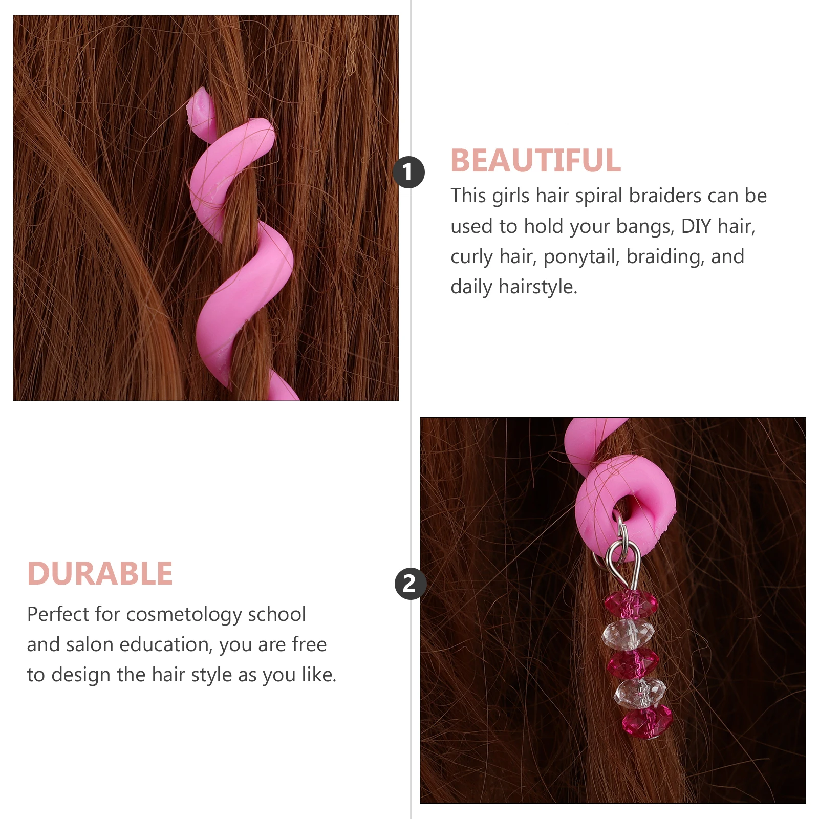 

12pcs Hair Styling Braiders Girls Ponytail Braiding Tools Kids Headdress Accessories Spiral Hairstyle Creator Thick Thin Hair