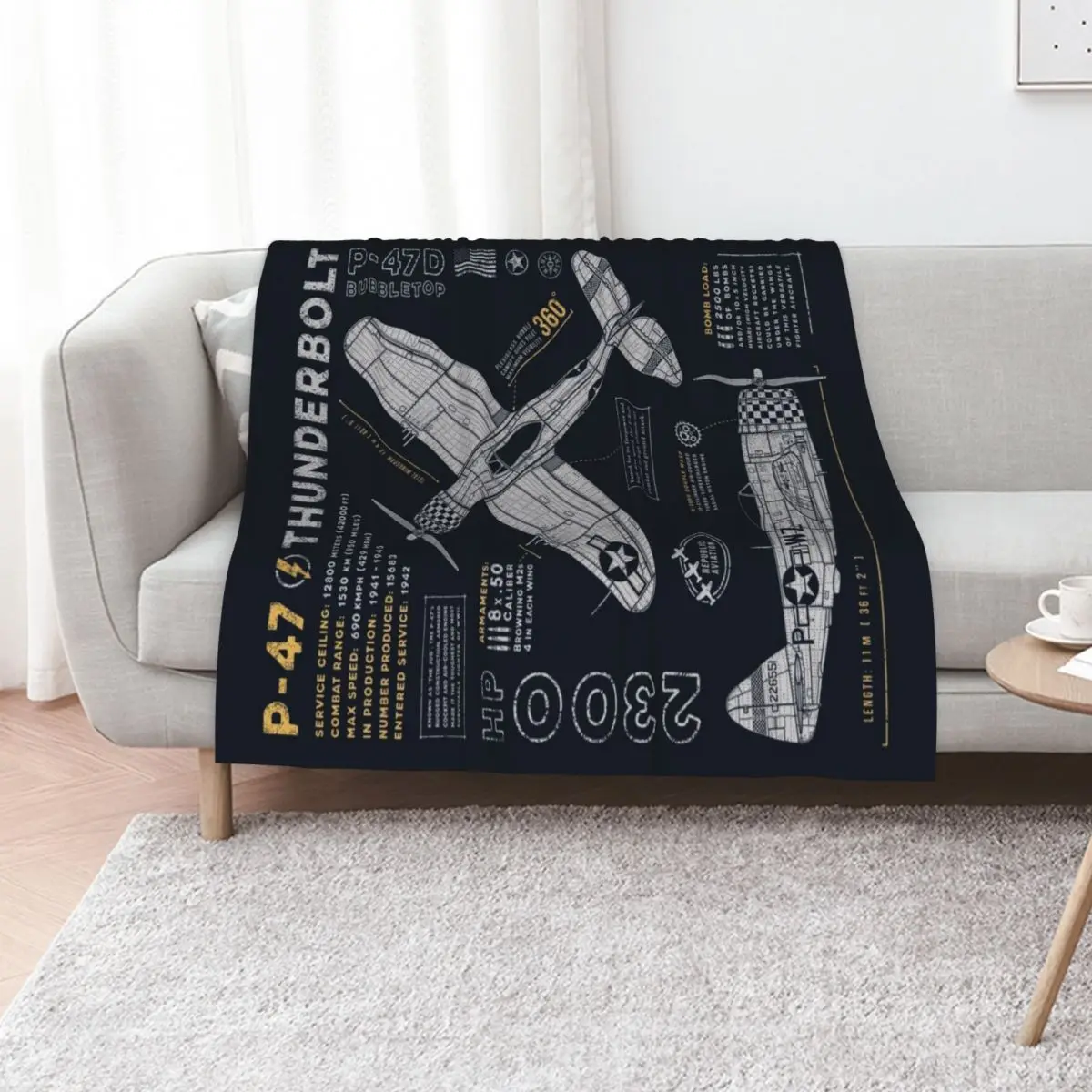 P-47 Thunderbolt Throw Blanket Luxury St Cute Plaid Personalized Gift valentine gift ideas Camping Furrys Blankets