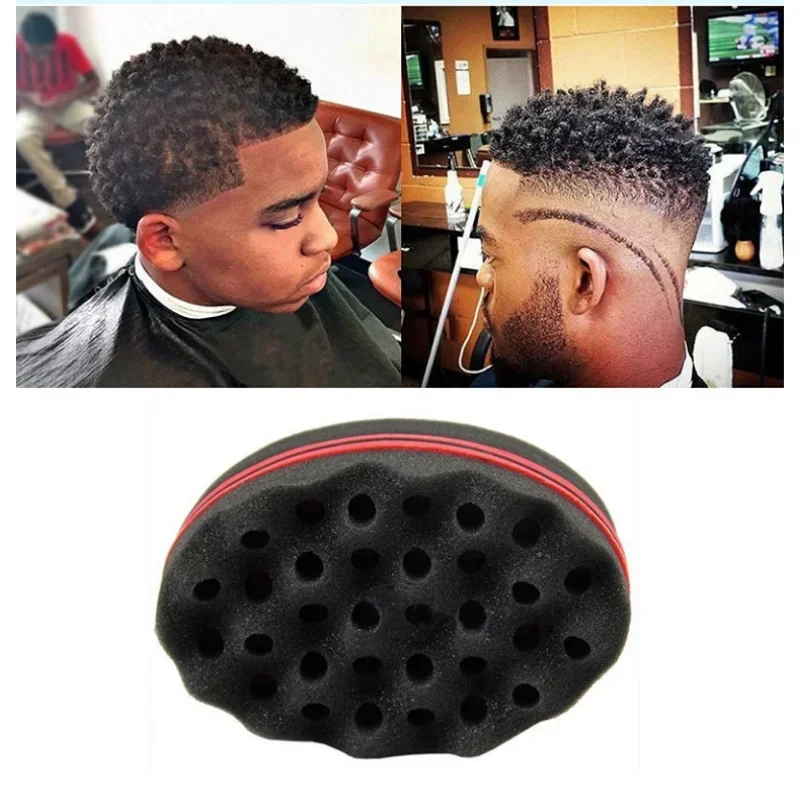 African Magic Barber Sponge Hair Brush For Black Man Hair Twist Sponge Double Sided Magic Hair Curl Weave Dreads Sponge Brush