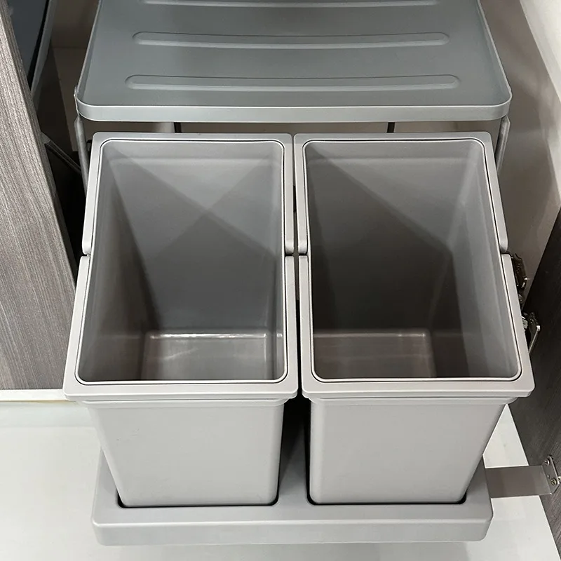 Kitchen Sink Cabinet Door Connect Waste Bins Creative Waterproof Moisture-proof Large Capacity Hidden Type Waste Bins Household