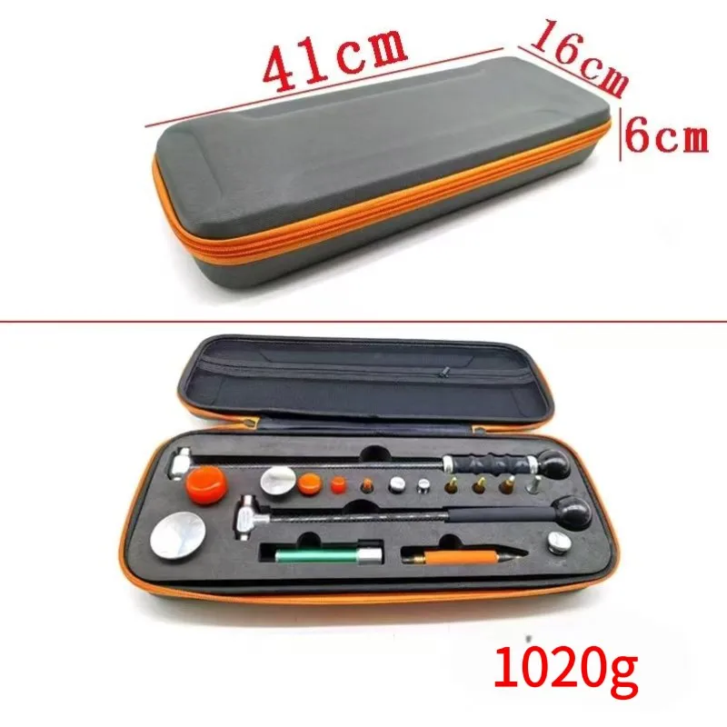 Double Carbon Fiber Knock Down Hammer With Multi Size Tips Paintless Car Hail Dent PDR Repair Tool Kit With Storage Case view 5